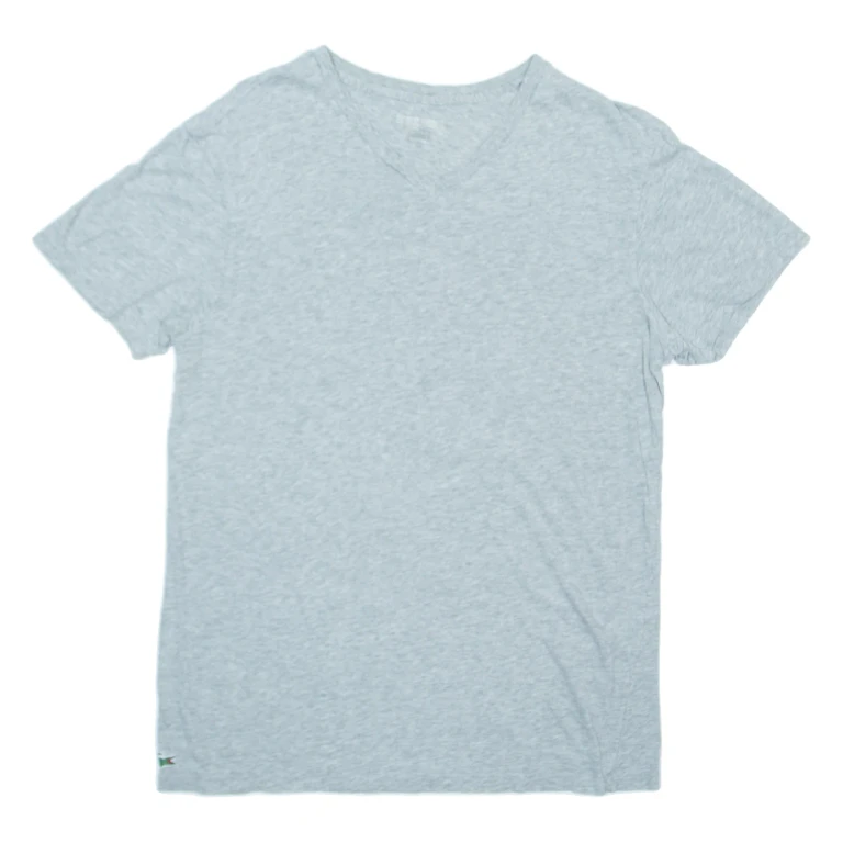 Mens T-Shirt Grey V-Neck M