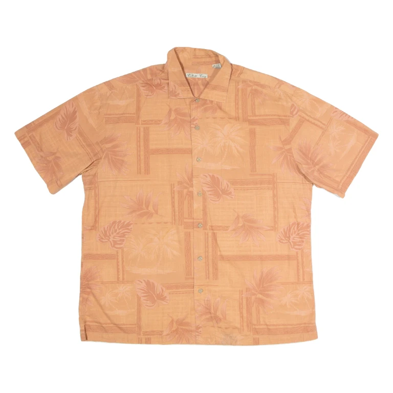 BATIK BAY Mens Hawaiian Shirt Orange Floral XL