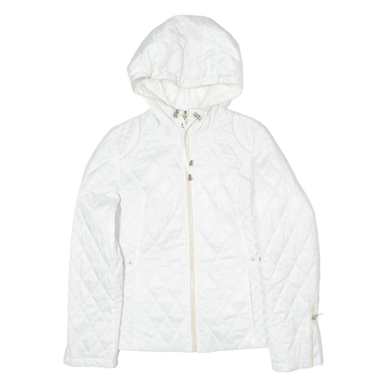 NAUTICA Womens Quilted Jacket White Hooded Diamond S