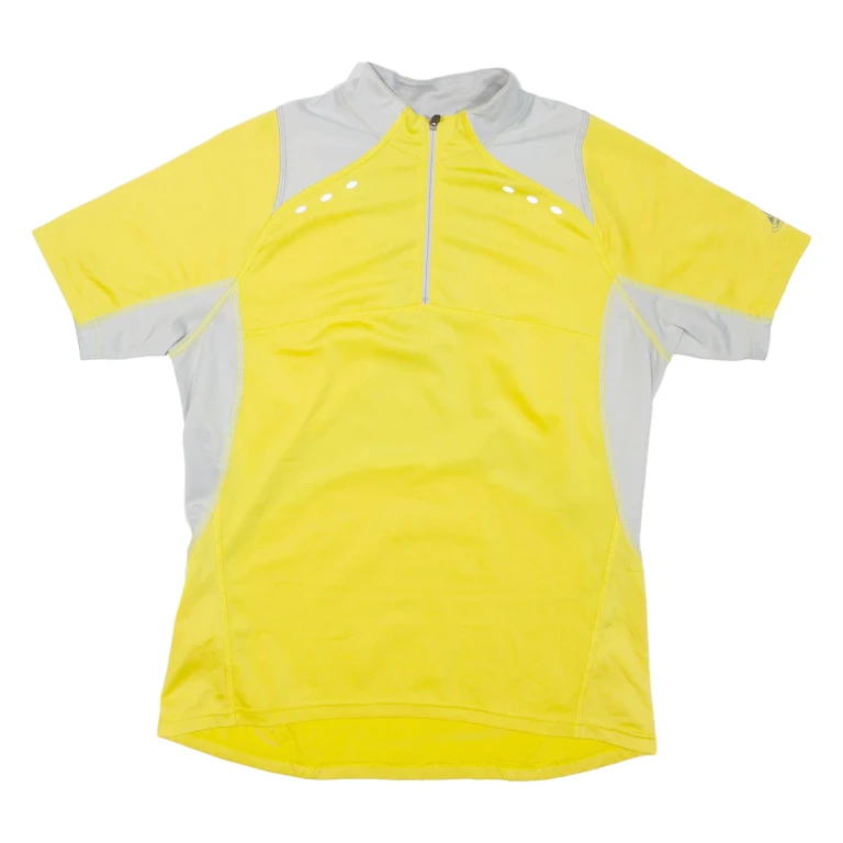 Cycling Womens T-Shirt Yellow 1/4 Zip M