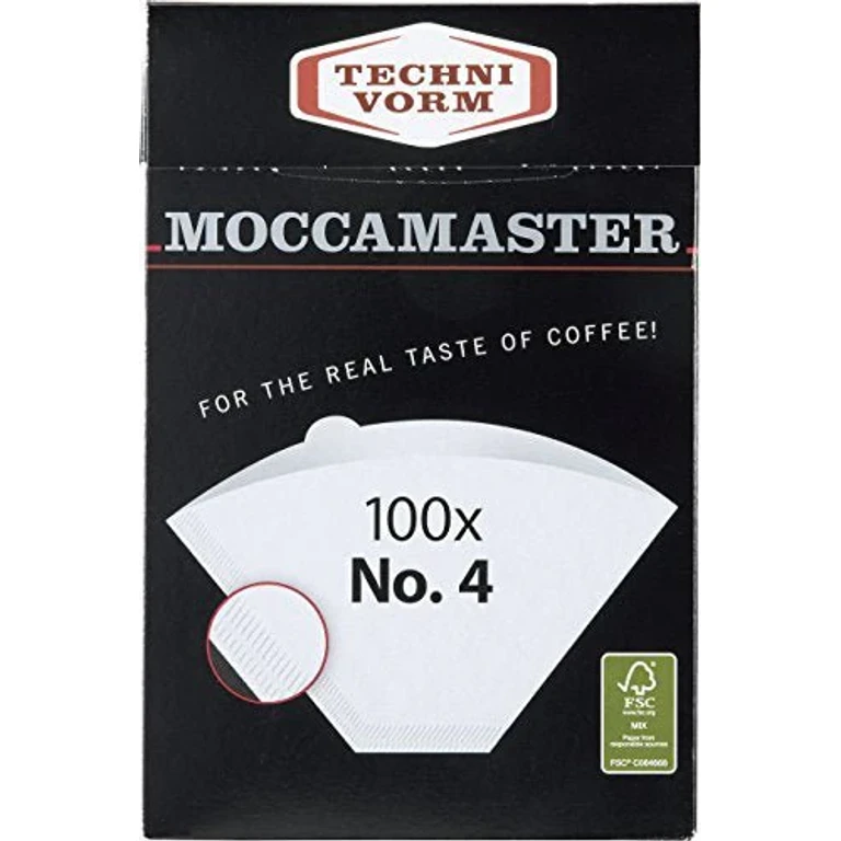 Moccamaster #4 White Paper Filters, 100-count per box