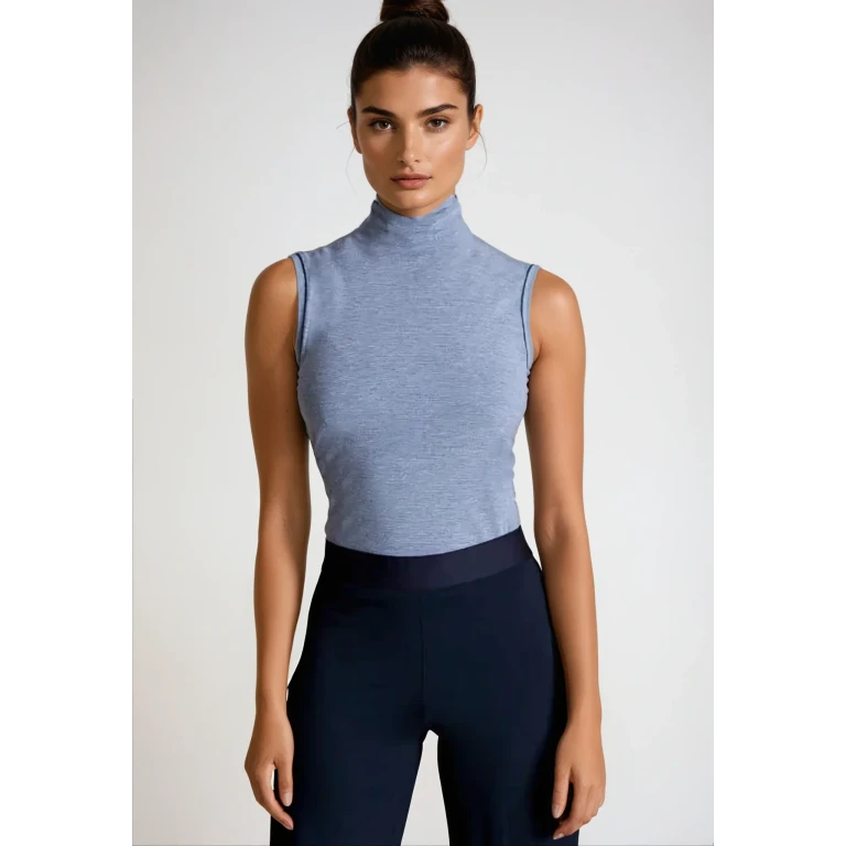 Sleeveless Turtleneck Shirt