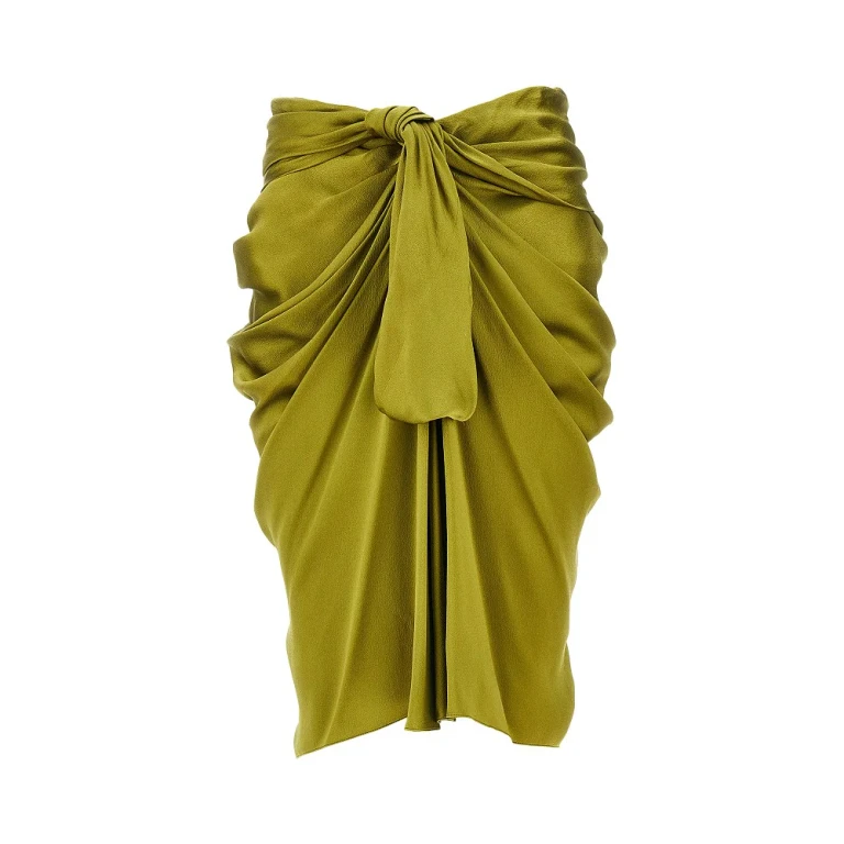 CHLOE' Draped silk midi skirt Woman 40