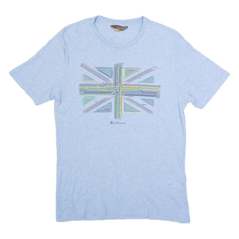 BEN SHERMAN Mens T-Shirt Blue XS