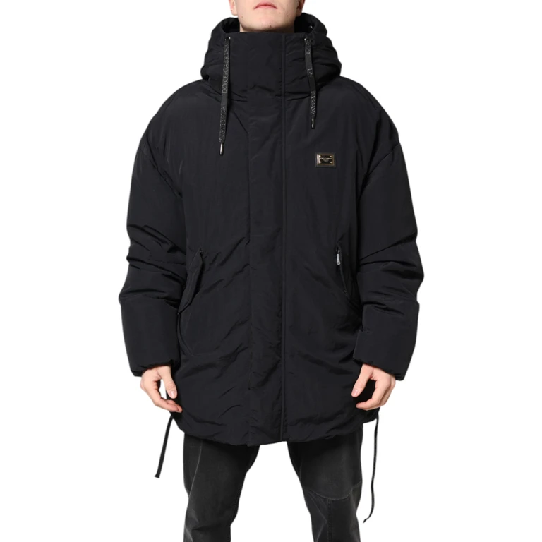 Dolce & Gabbana Black Nylon Full Zip Hooded Parka Jacket Clothing - Men