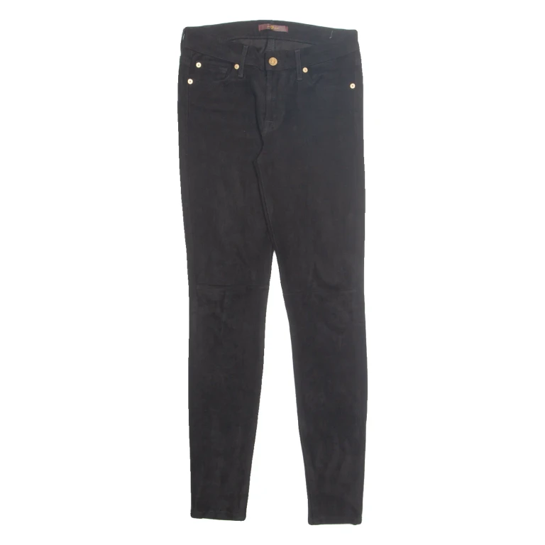 7 FOR ALL MANKIND Womens Corduroy Trousers Black Slim Tapered W28 L30