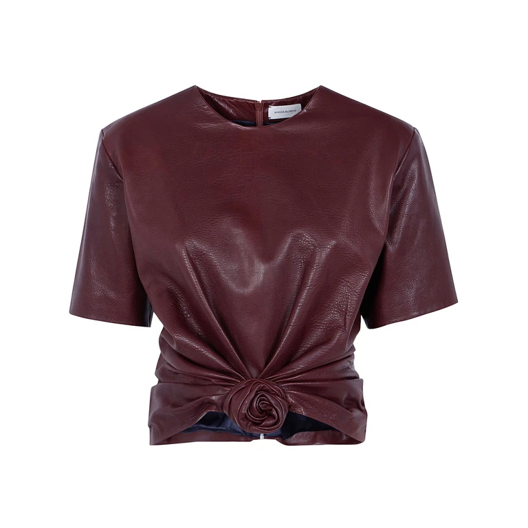 Shirt Leather Cropped Blouse