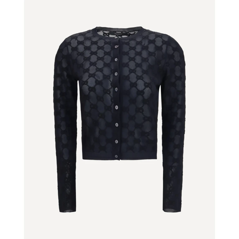 GG all-over viscose crepe Cardigan Female L