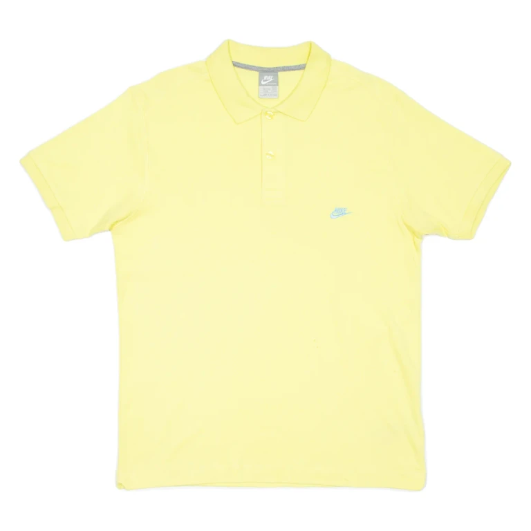 NIKE Mens Polo Shirt Yellow L