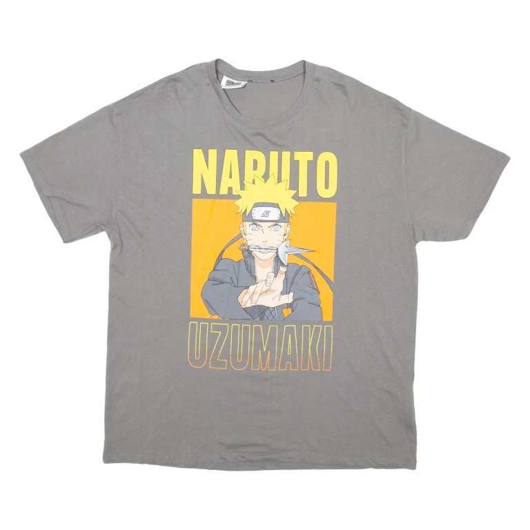 NARUTO Mens T-Shirt Grey L