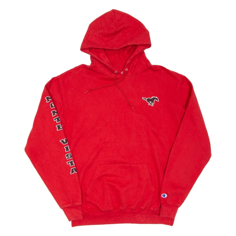CHAMPION Mens Red Hoodie L