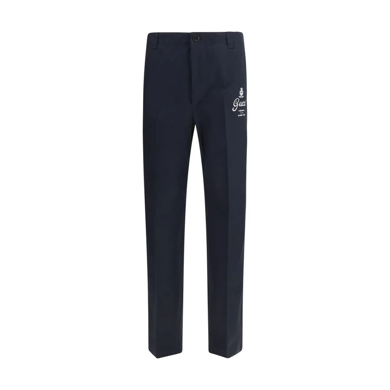Gucci Blue Cotton Casual Pants - Men