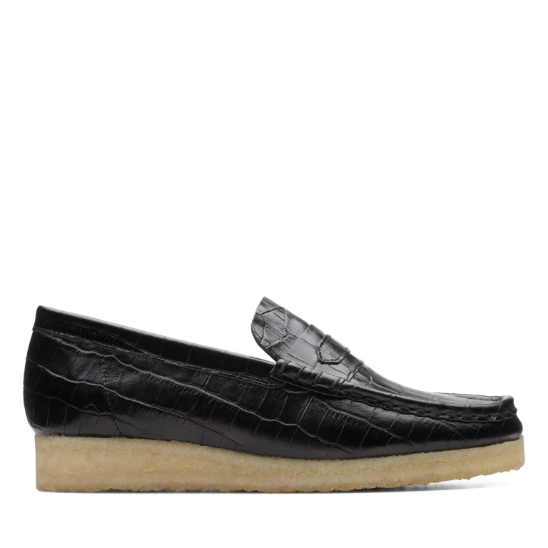 Women's Wallabeeloafer Black Croc Loafers