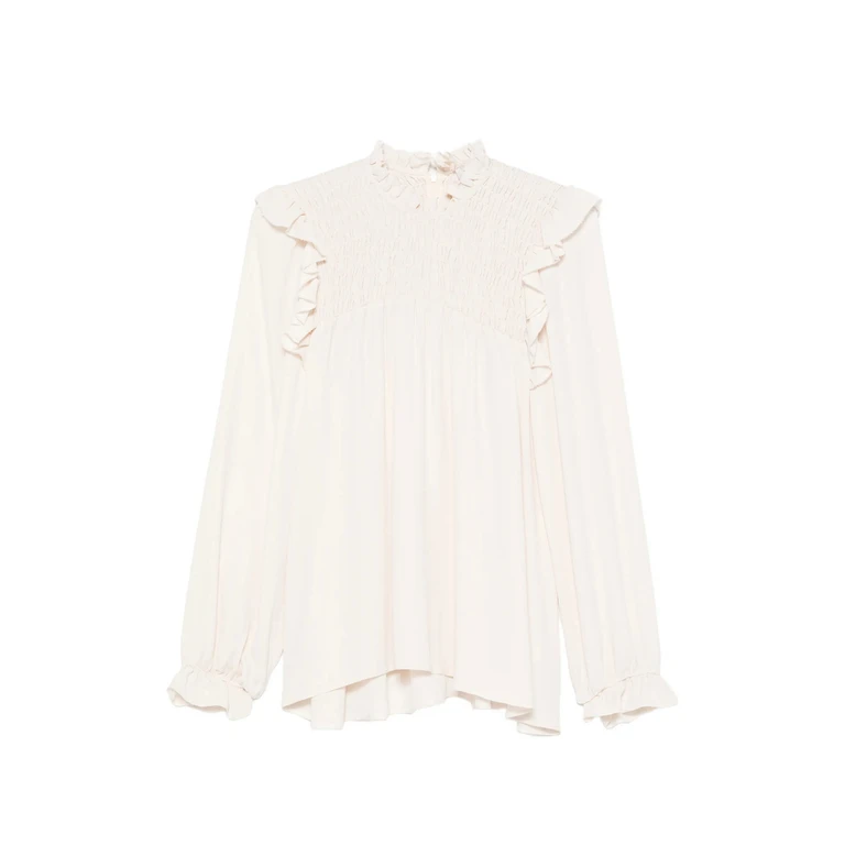 Ruffled Smocked Blouse