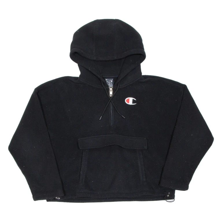 CHAMPION Cropped Womens Black Hoodie Pullover XS