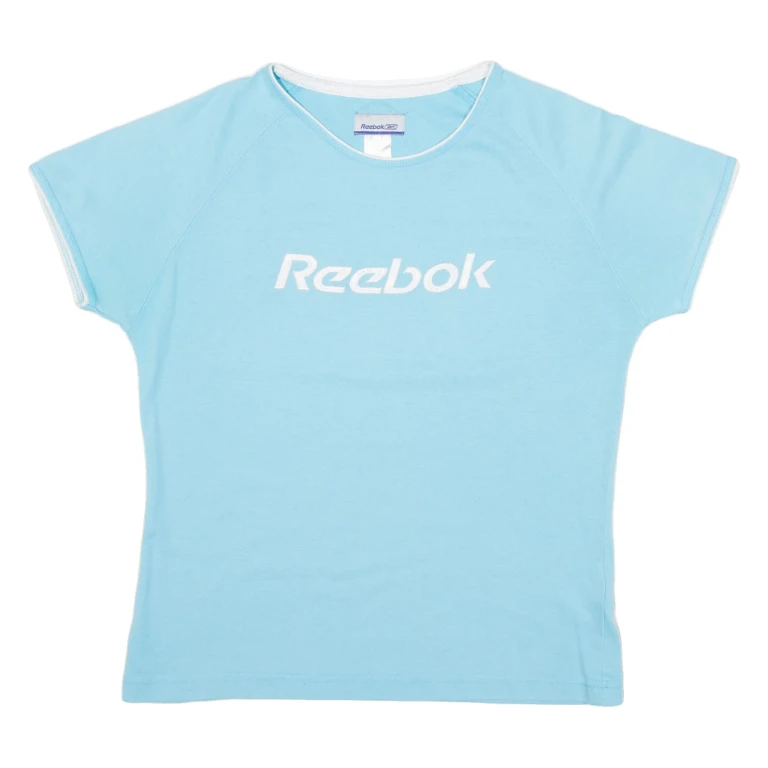 REEBOK Womens T-Shirt Blue S