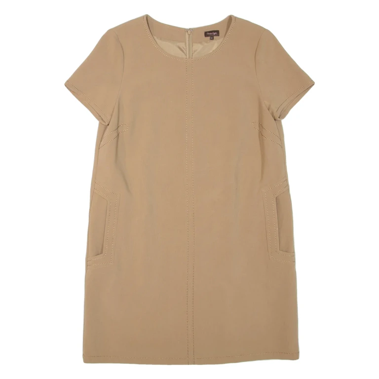 PHASE EIGHT Womens Shift Dress Brown Short Sleeve Knee Length L