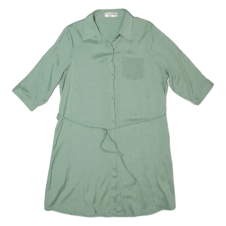 ONLY FASHION Womens Shirt Dress Green Knee Length L