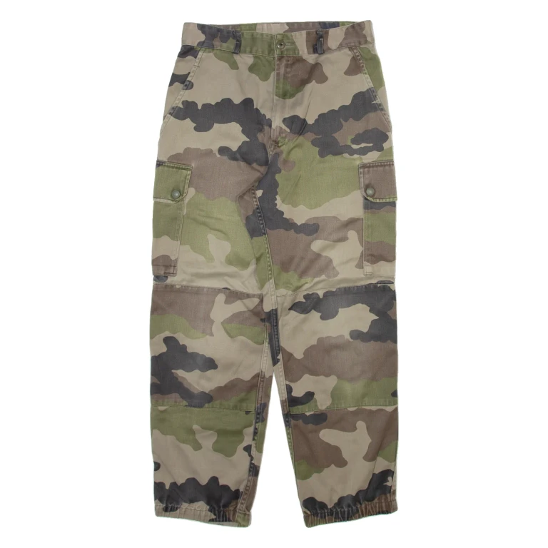 Camo Cargo Womens Trousers Green Relaxed Tapered W24 L26