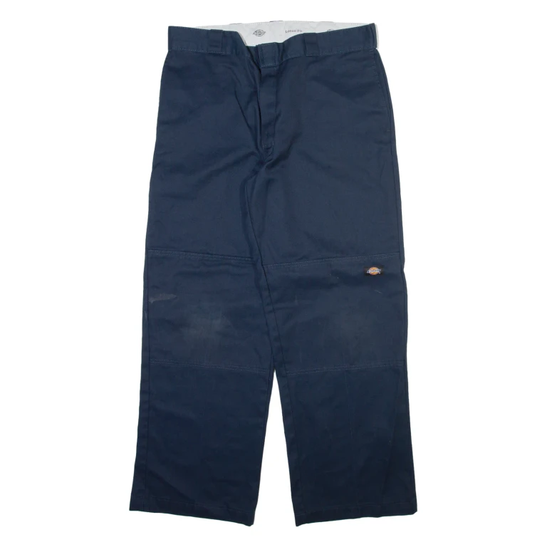 DICKIES Mens Trousers Blue Loose Straight W36 L30