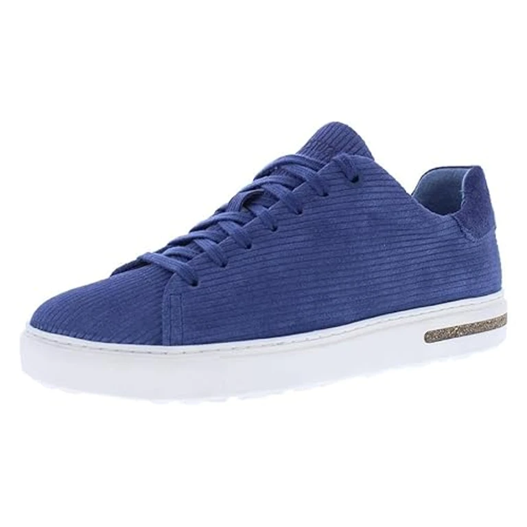 Unisex Bend Low Suede Leather Embossed Corduroy Indigo