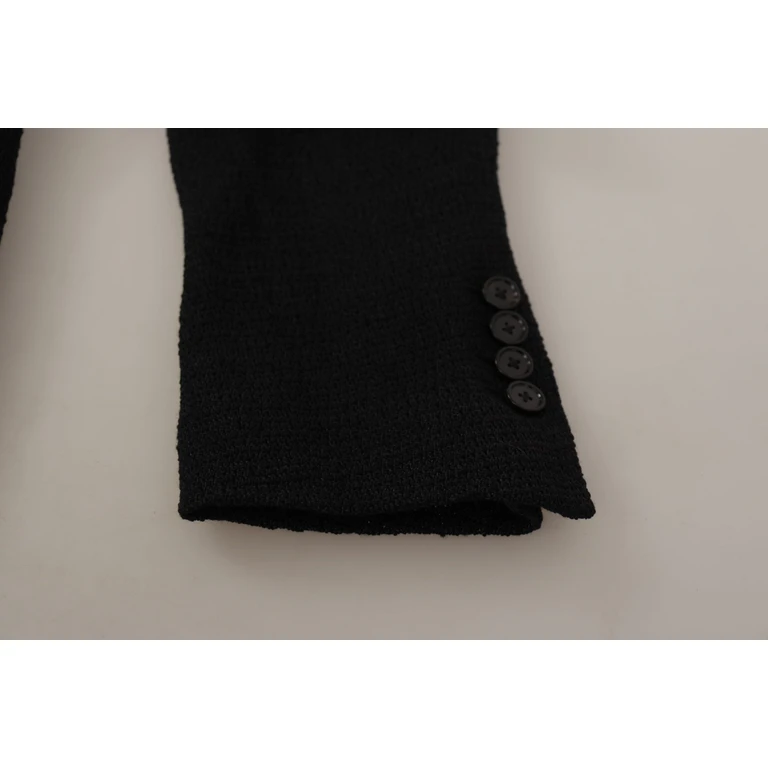 Dolce & Gabbana Black Single Breasted Coat Men Blazer Virgin Wool Clothing - Men