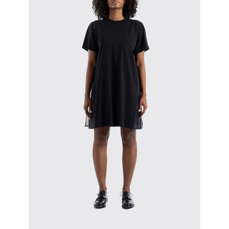 Short-Sleeved Cotton T-Shirt Mini Dress with a Crew Neckline (2608497001)