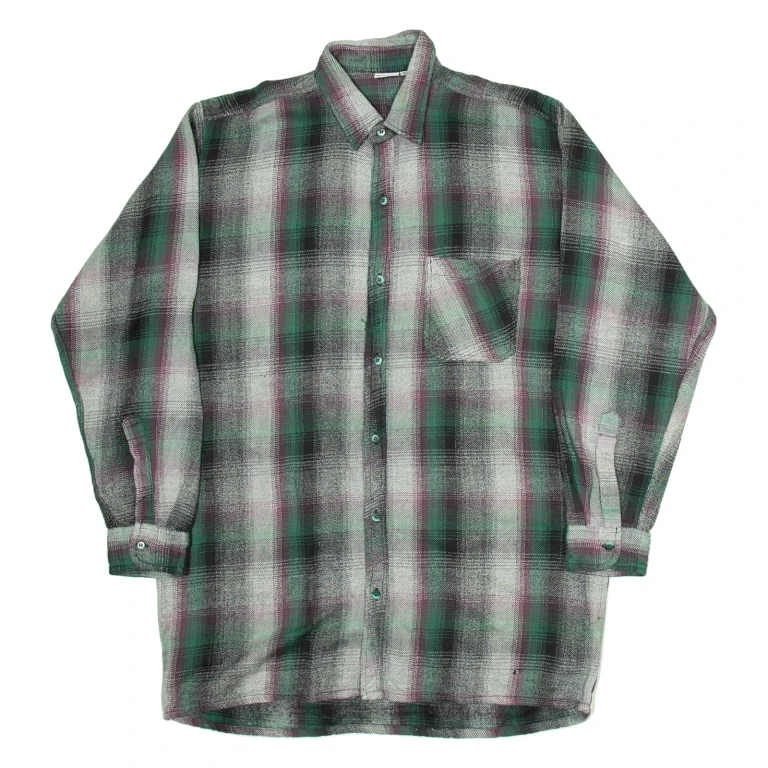 BREMO Mens Shirt Grey Striped Long Sleeve L