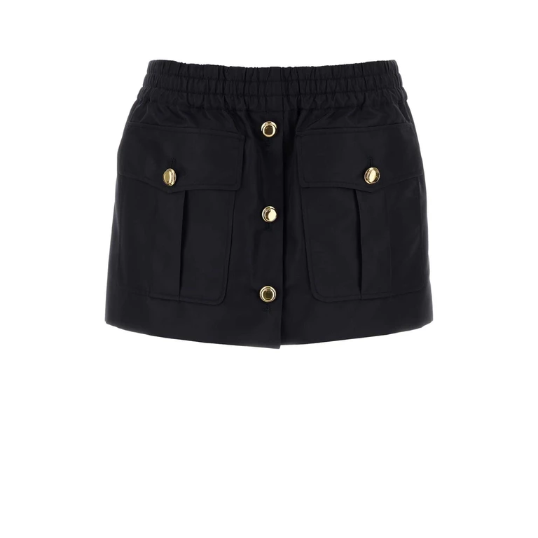 Miu Miu Navy Blue Nylon Mini Skirt Bleu Gonne - Women