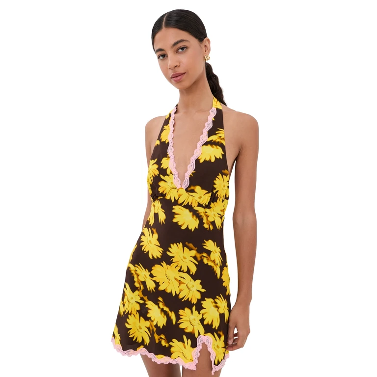STAUD Lucca Mini Dress Golden Daisy XS