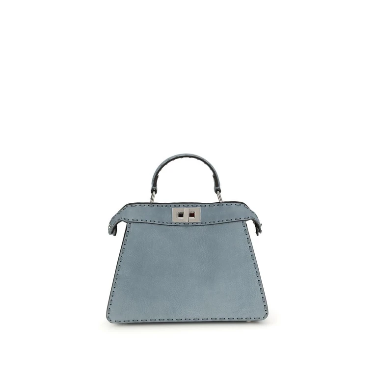 Fendi Blue Calf Leather Bos Taurus Handbag Bag - Women