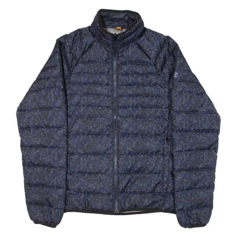 TIMBERLAND Insulated Mens Puffer Jacket Blue Camouflage S