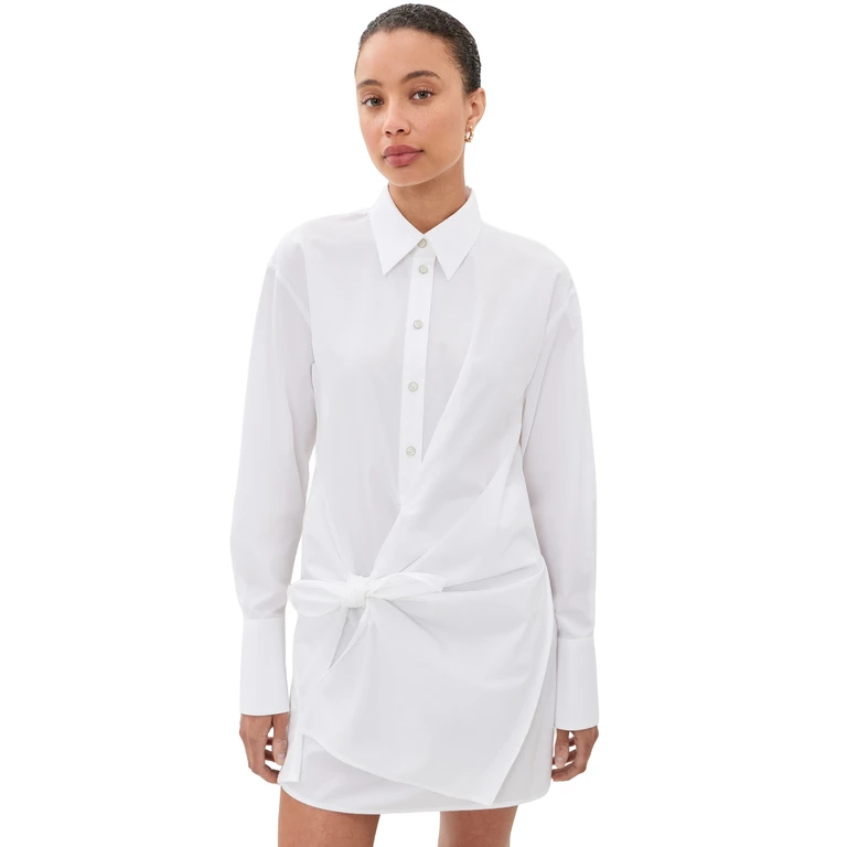Helmut Lang Knot Shirt Dress White L