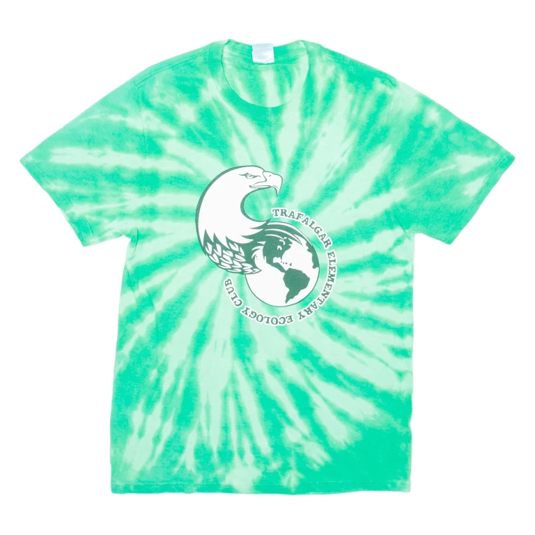 PORT & COMPANY Trafalgar Elementary Ecology Club Mens Tie Dye T-Shirt Green S