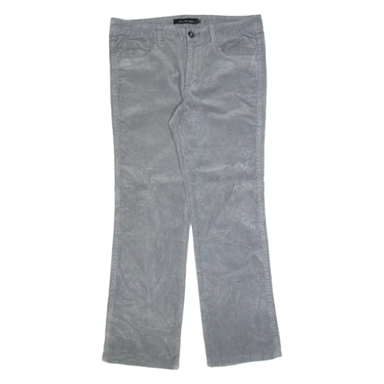 CALVIN KLEIN Womens Corduroy Trousers Grey Regular Bootcut W36 L32