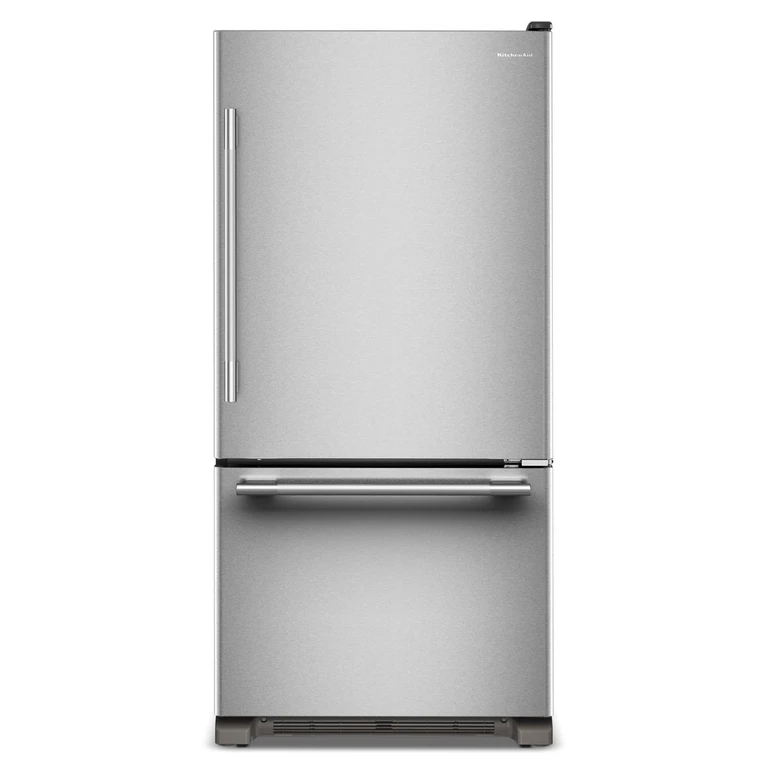 22 Cu. Ft. 33 in. Standard-Depth Bottom Mount Refrigerator w/ Right Door Swing in Steel