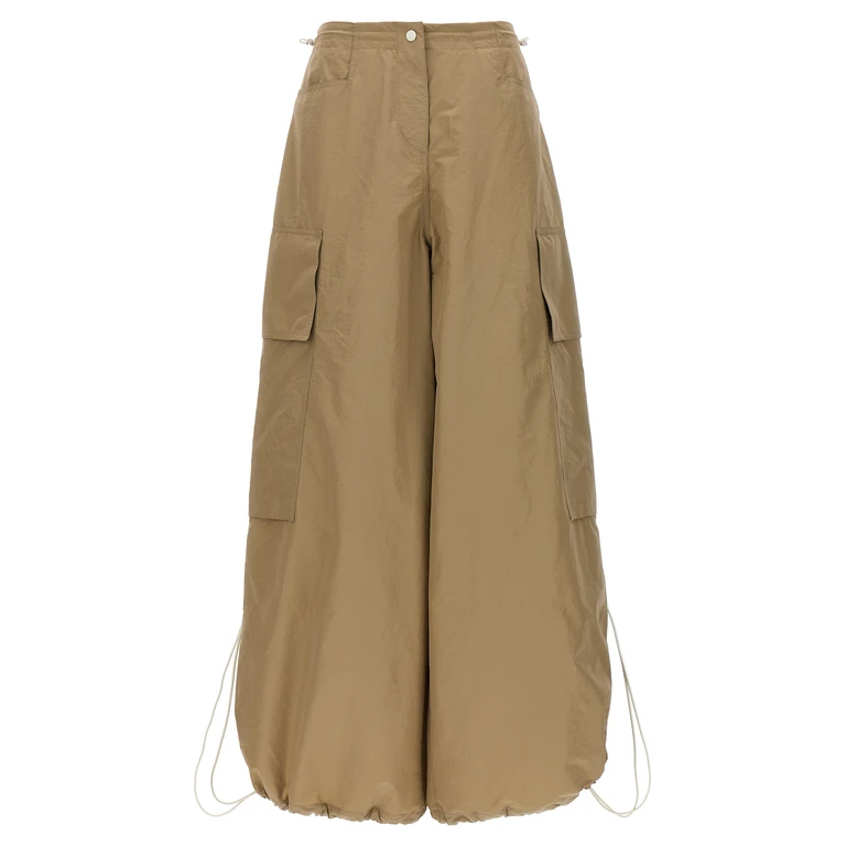 Beige Polyamide Casual Pants - Women