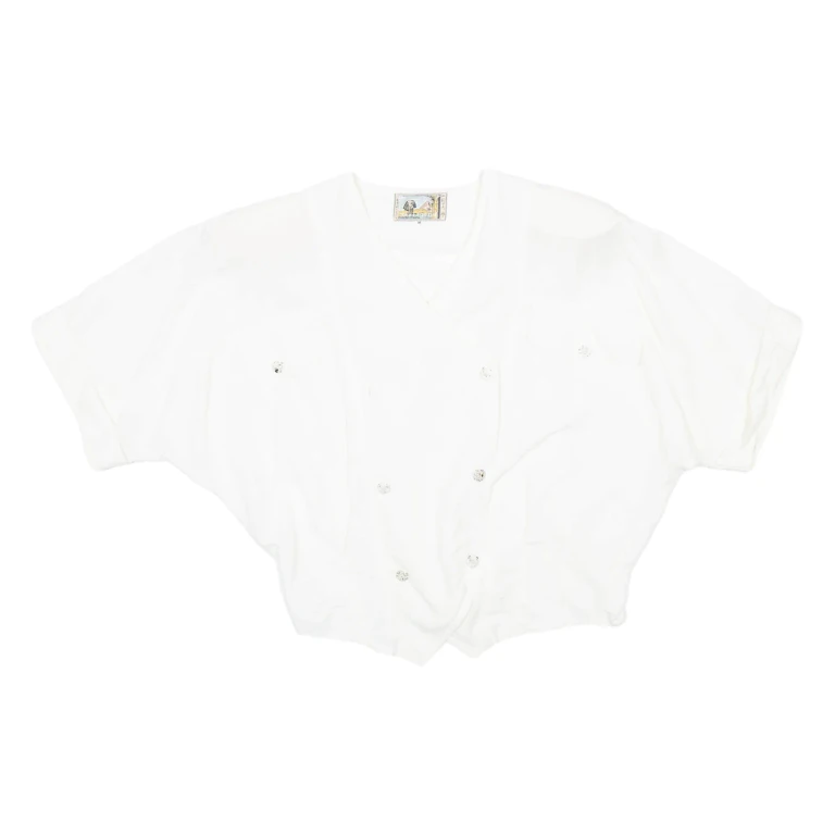 WE LEGENDS Shoulder Padded Womens Plain Shirt White M