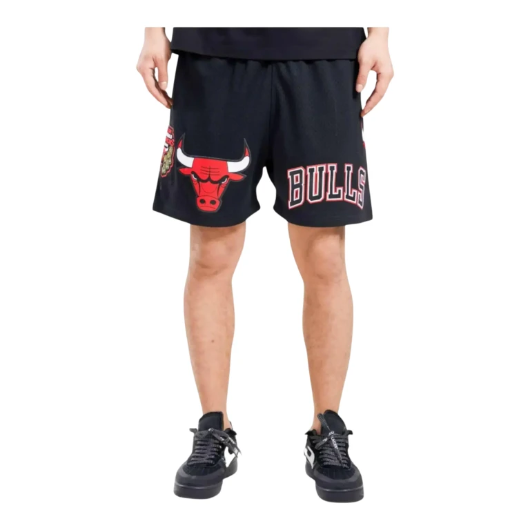 NBA Chicago Bulls Logo Men Mesh Shorts Black