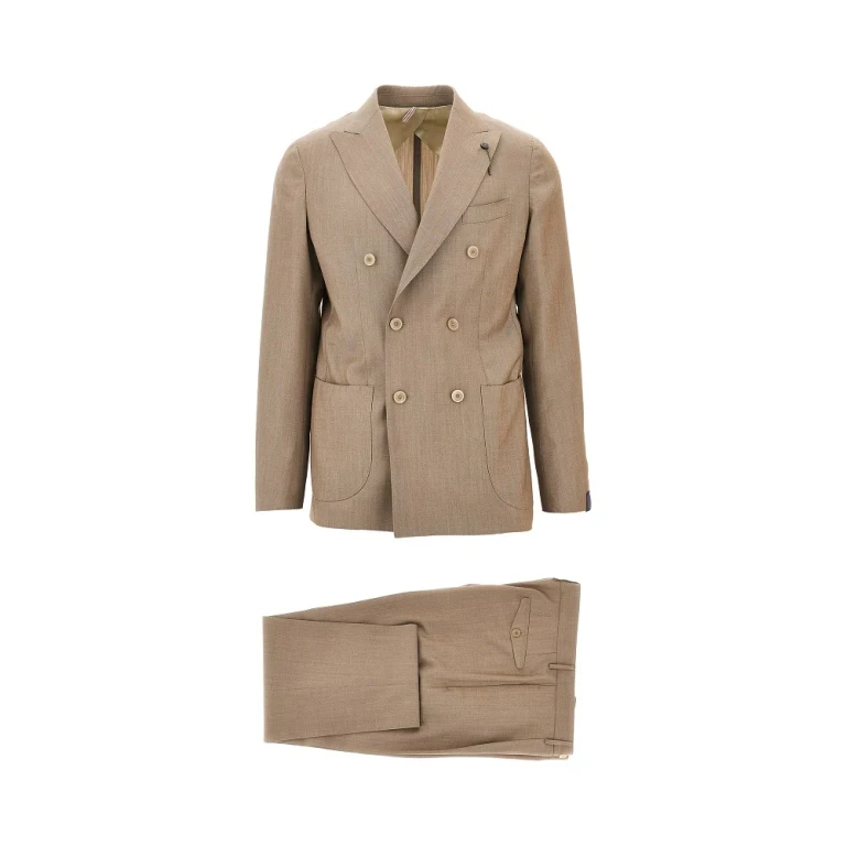 Light wool double-breasted tailored suit Man 48
