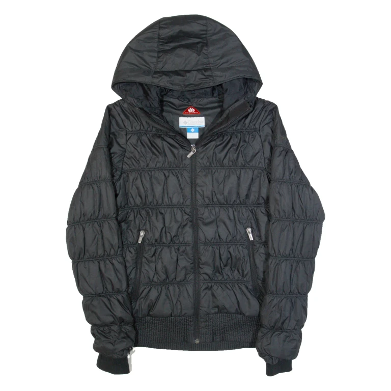 COLUMBIA Omni-Heat Womens Puffer Coat Black Hooded S