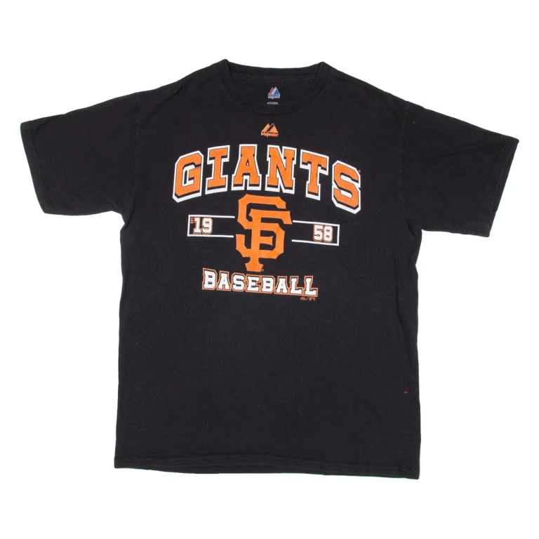 MAJESTIC Giants Baseball Mens T-Shirt Black USA L