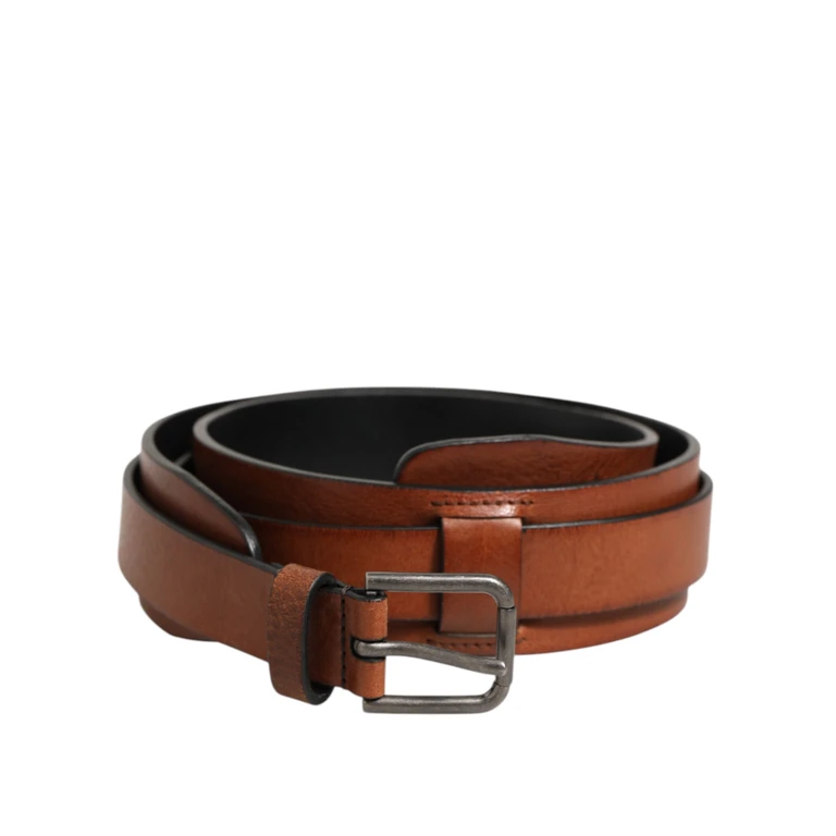 Brown Classic Gold Metal Logo Buckle Men Belt 100lf - Men