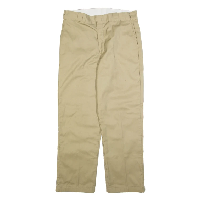 DICKIES Lined Mens Trousers Beige Relaxed Straight W34 L29
