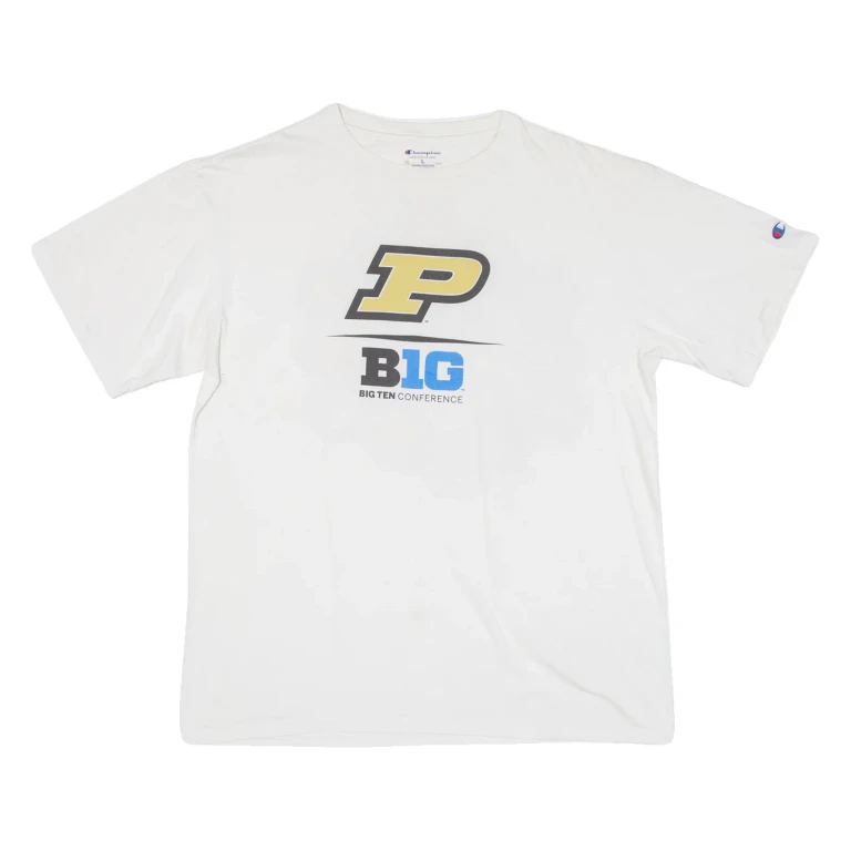 CHAMPION Big Ten Conference Mens T-Shirt White USA L