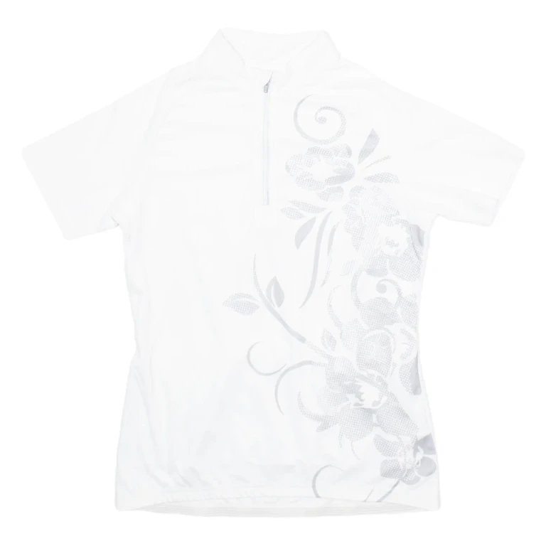 CRIVIT Cycling Womens Jersey White 1/4 Zip S