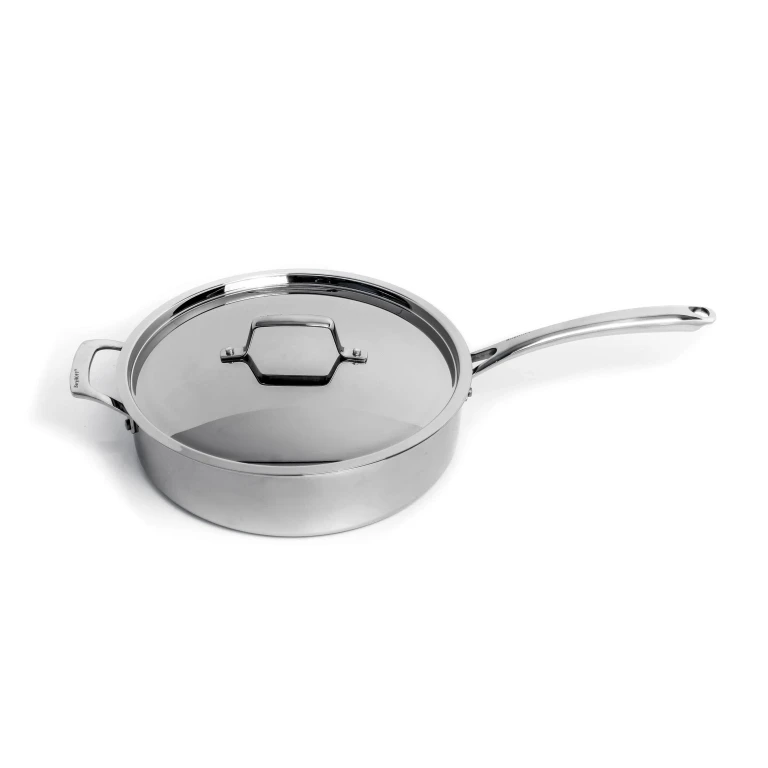 Professional Tri-Ply 18/10 Stainless Steel 11" Sauté Pan with SS Lid, 4.5qt.