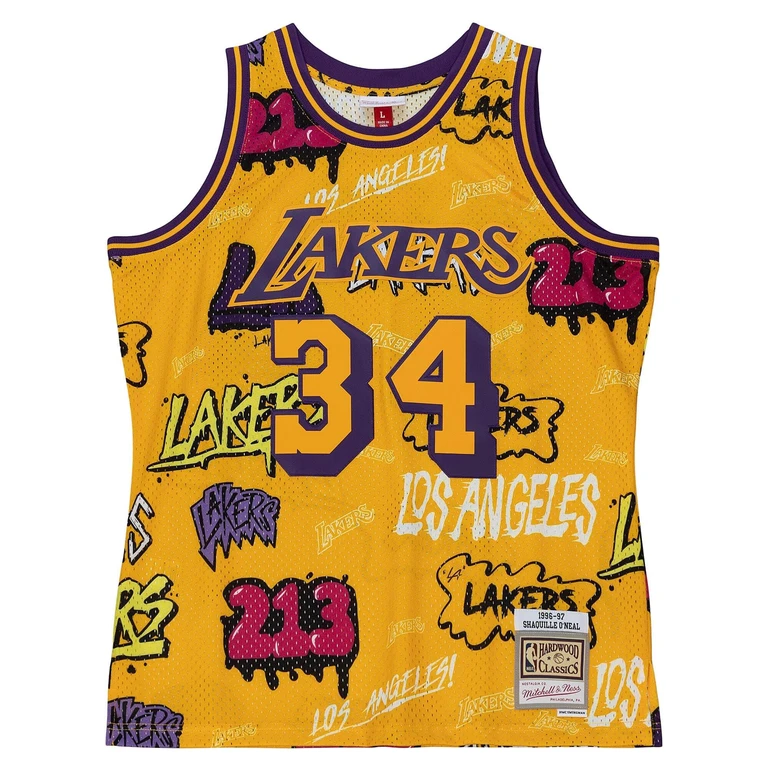 NBA Slap Sticker Swingman Jersey La Lakers 1996 Shaquille O'Neal Jerseys