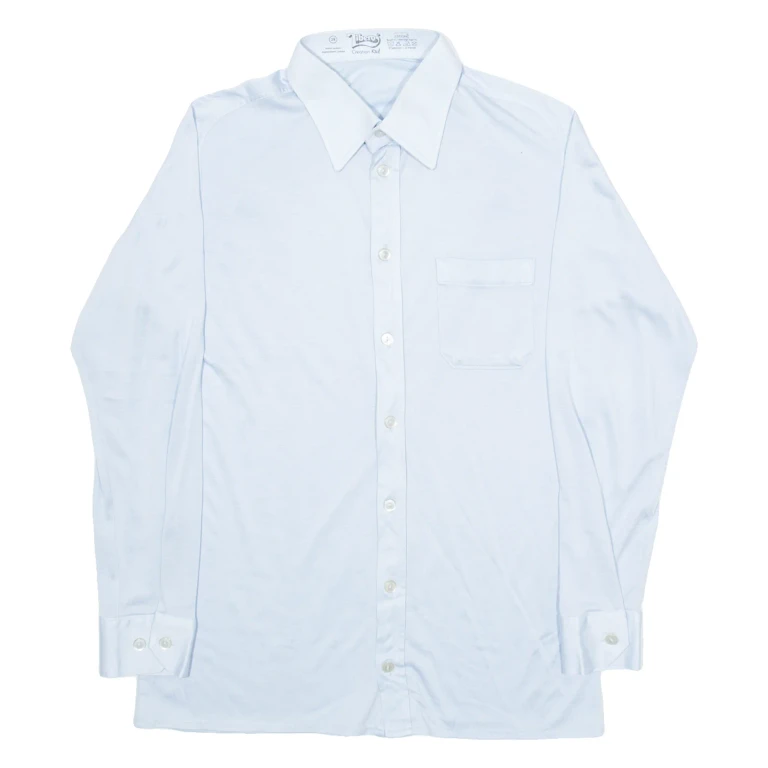 LIBERO Mens Plain Shirt Blue Long Sleeve S
