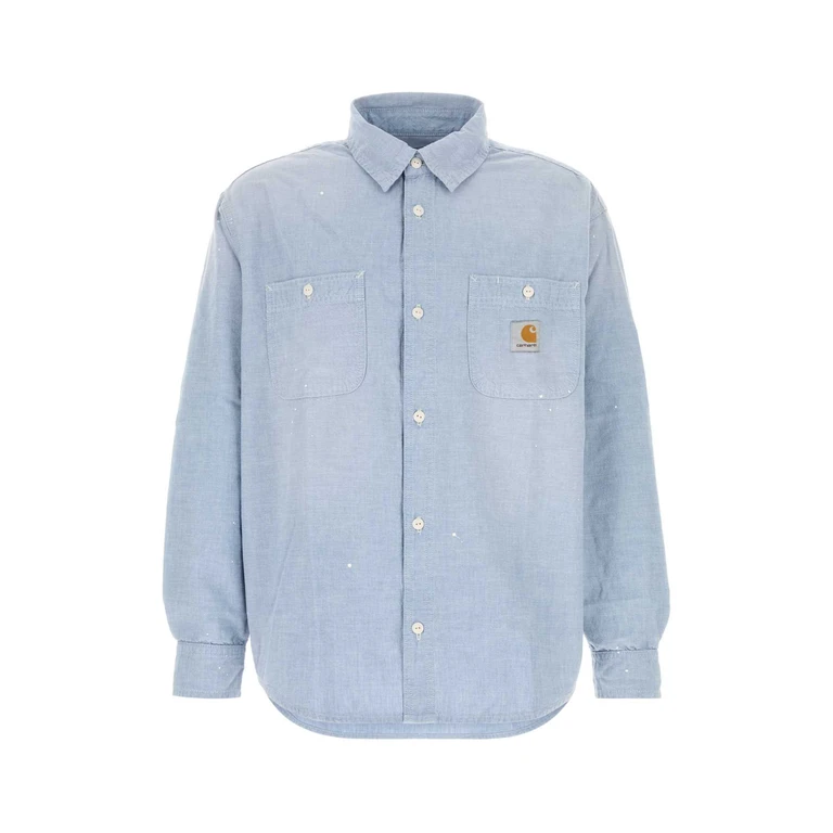 Carhartt Wip Denim L-S Painter Shirt Bluewornusedsplatter Exterior: Cotton Camicie - Men